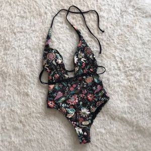 L*Space Botanical Print One Piece Bathing Suit